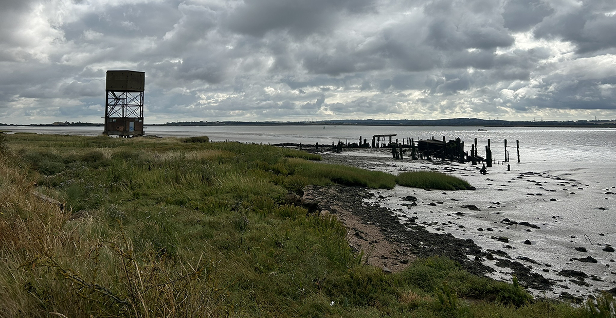 Coastal image with evidence of landfill