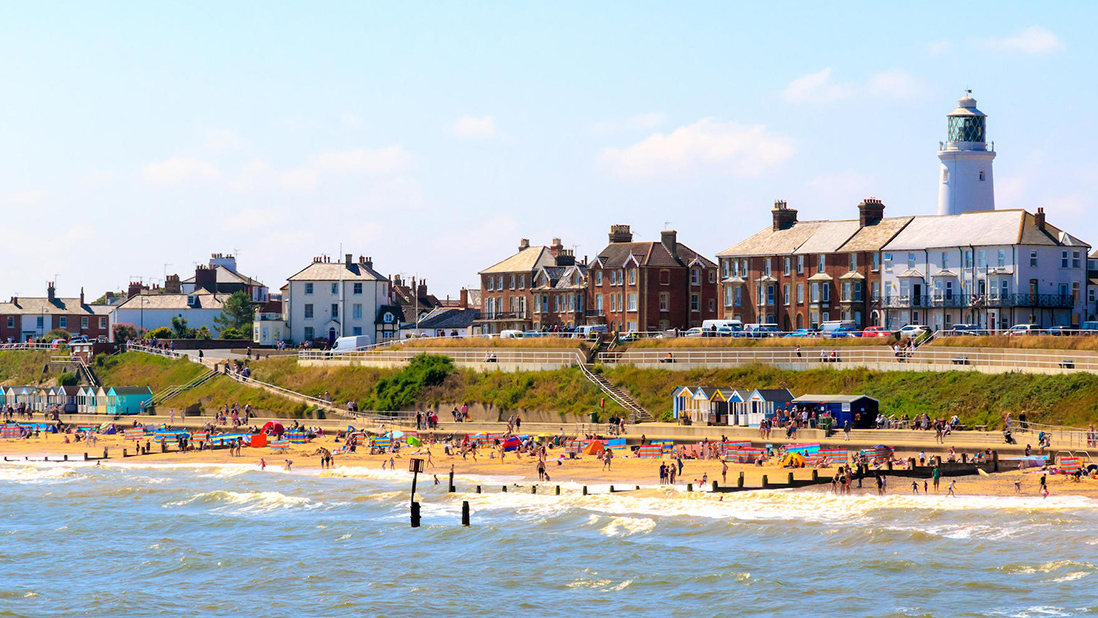 A beach scene in the Southwold area