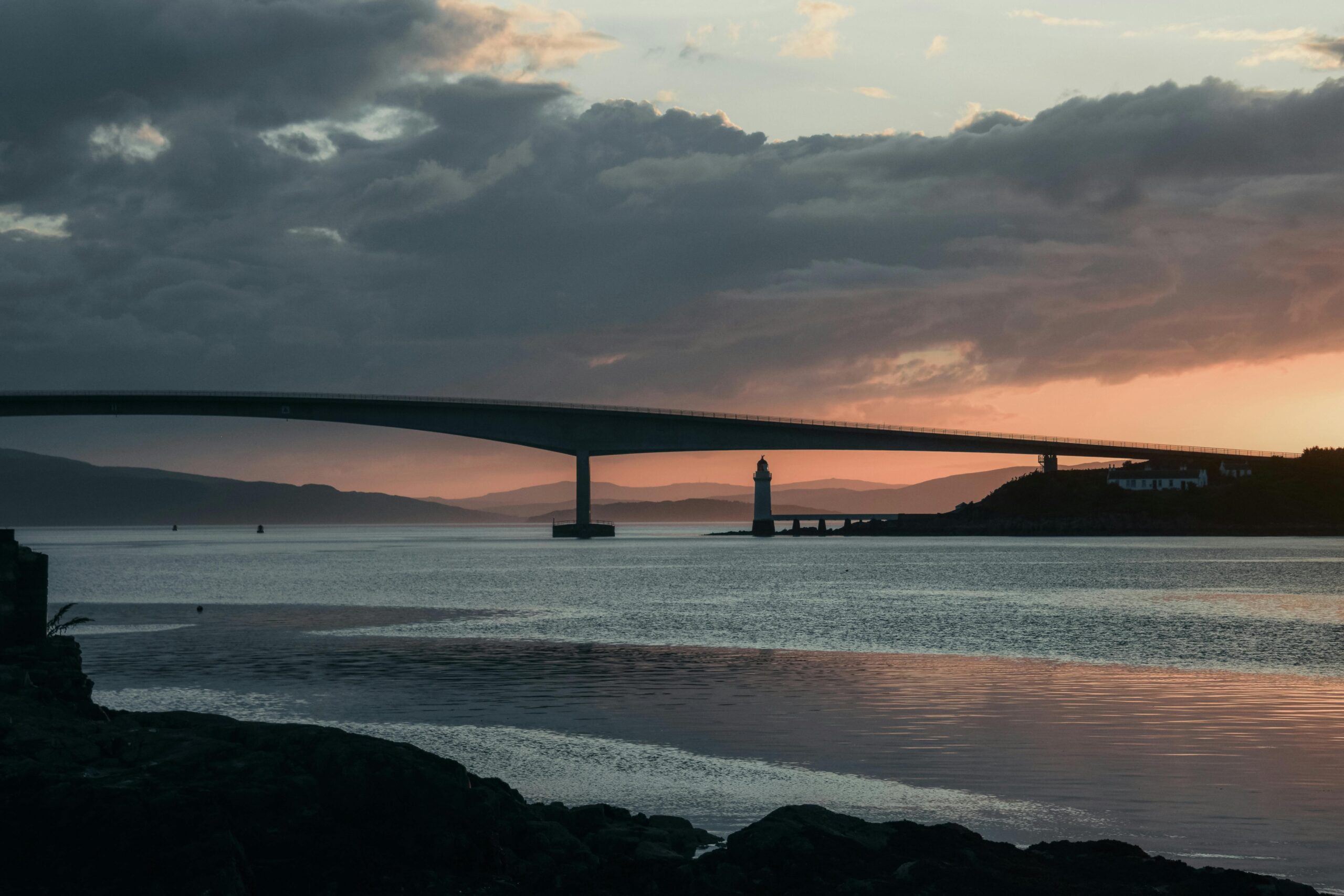The bridge across Loch Alsh connecting the mainland and Isle of Skye