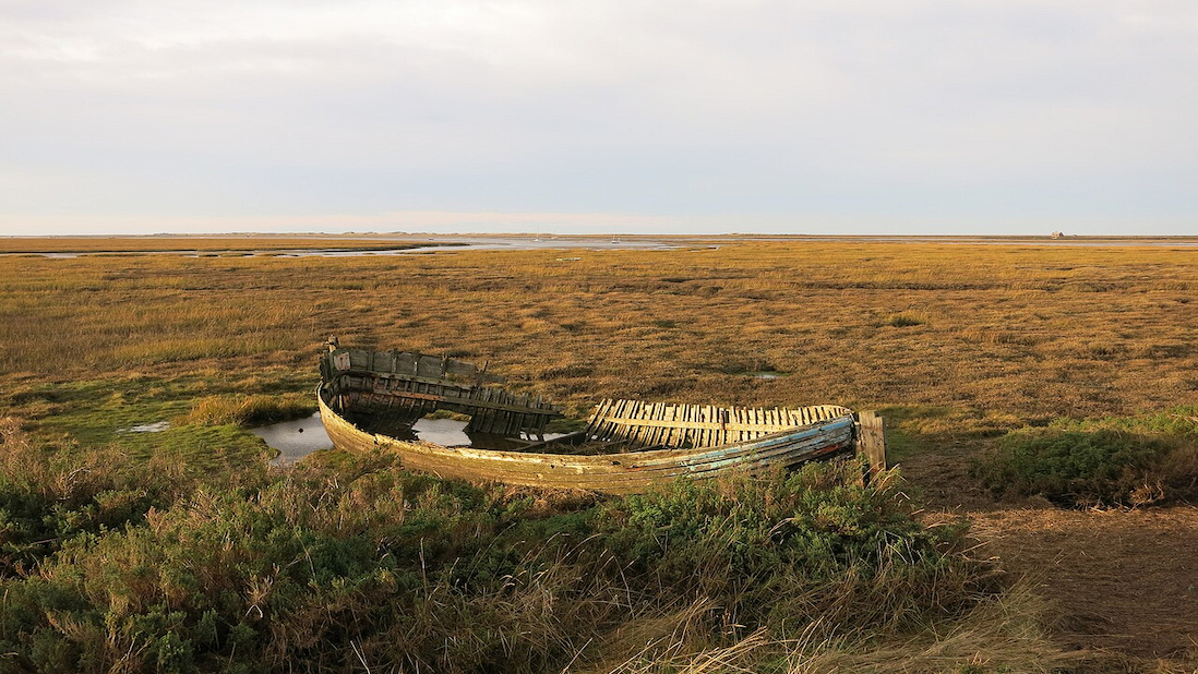 Blakeney Salt Marsh with boat in foreground