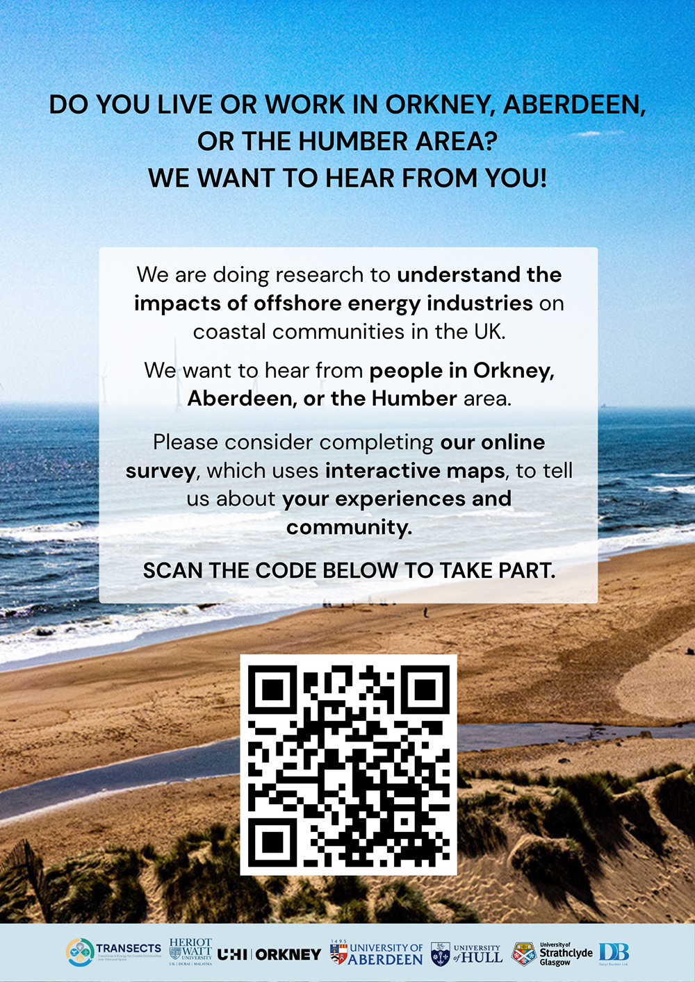 Flyer advertising the survey with image and text from this article plus active link to the survey