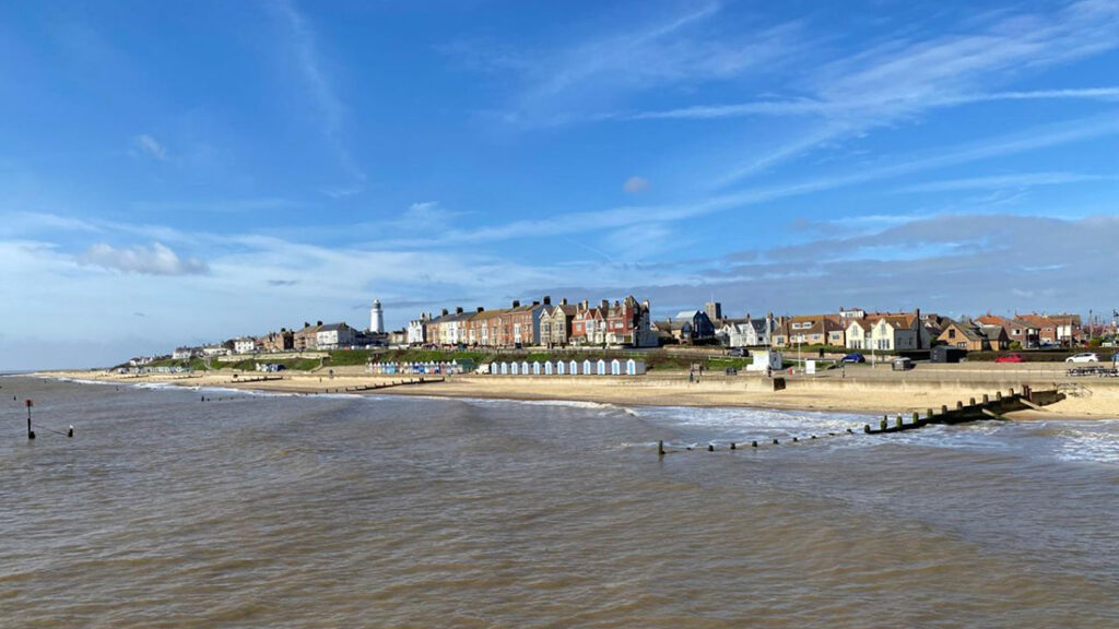 Southwold beach from the sea